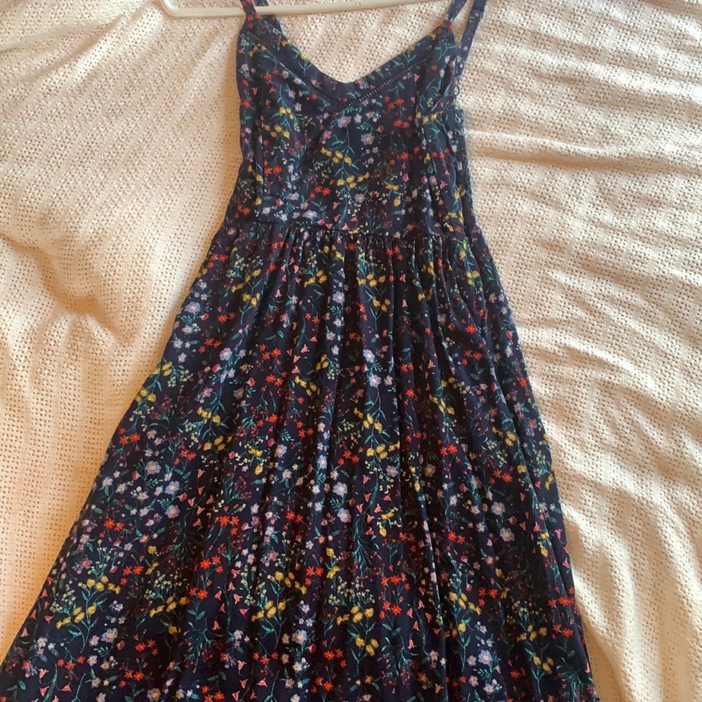 Navy blue floral dress
